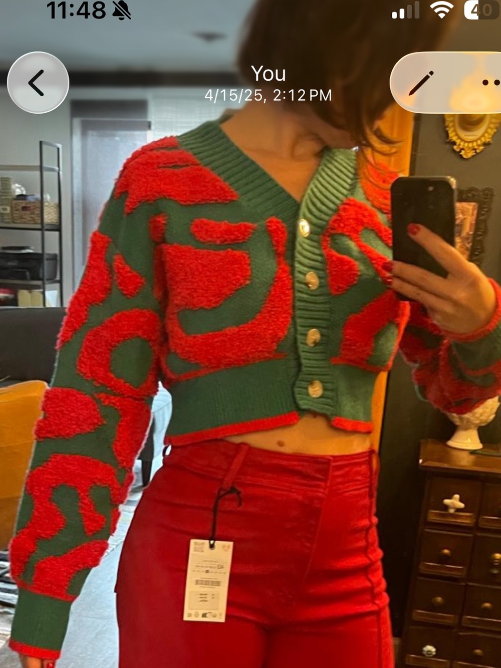 Red/Green warm button top